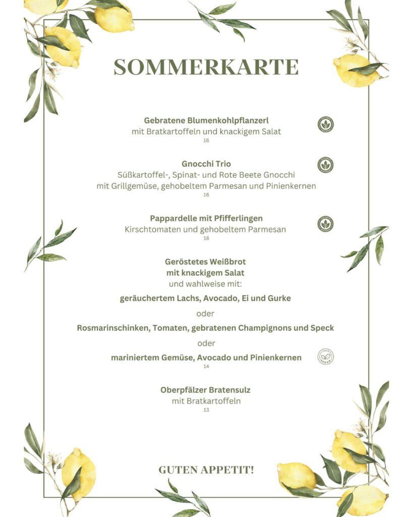 Frische Sommergerichte im Restaurant Erhard
