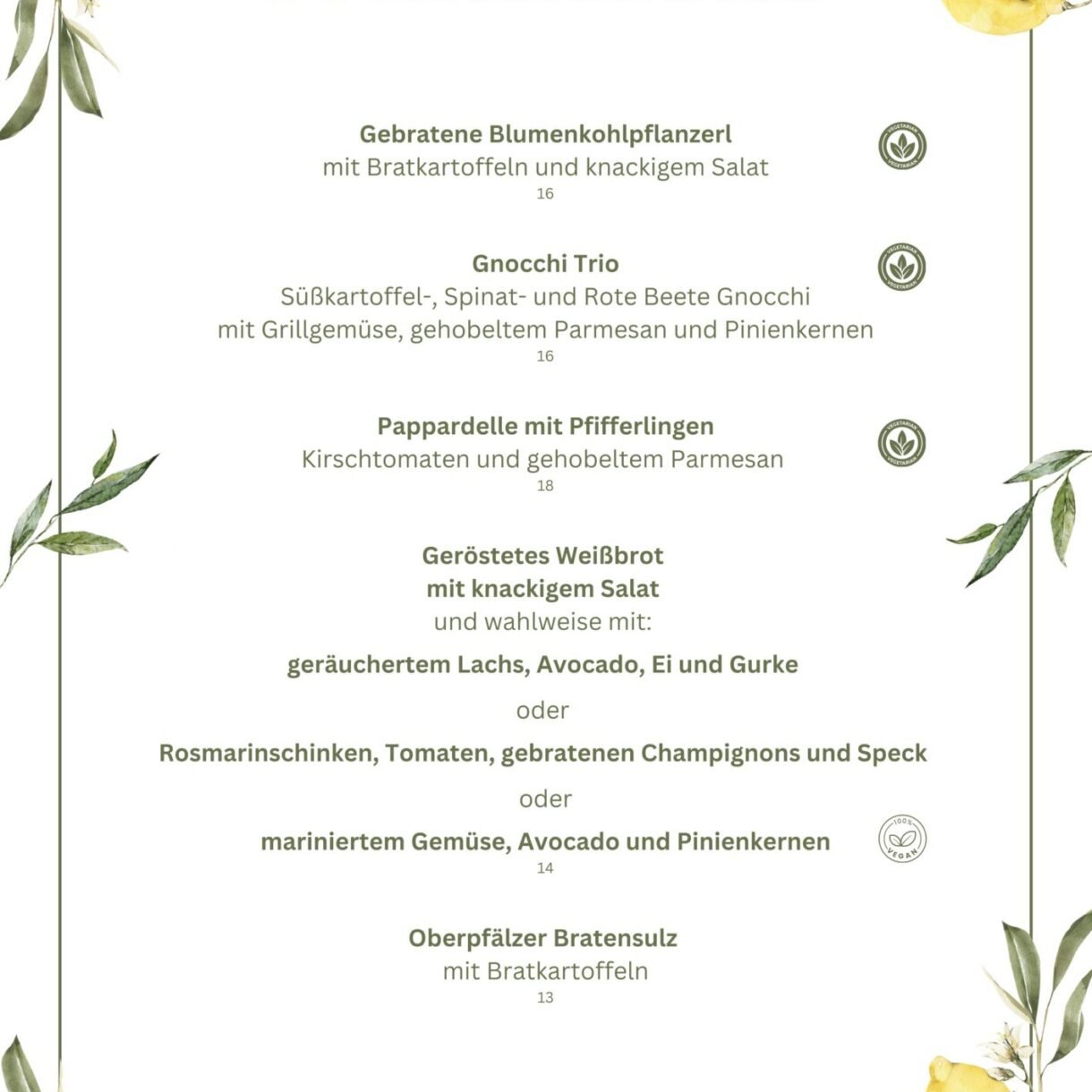 Frische Sommergerichte im Restaurant Erhard