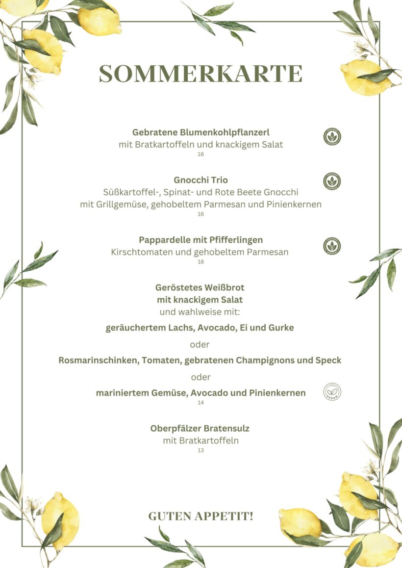 Frische Sommergerichte im Restaurant Erhard